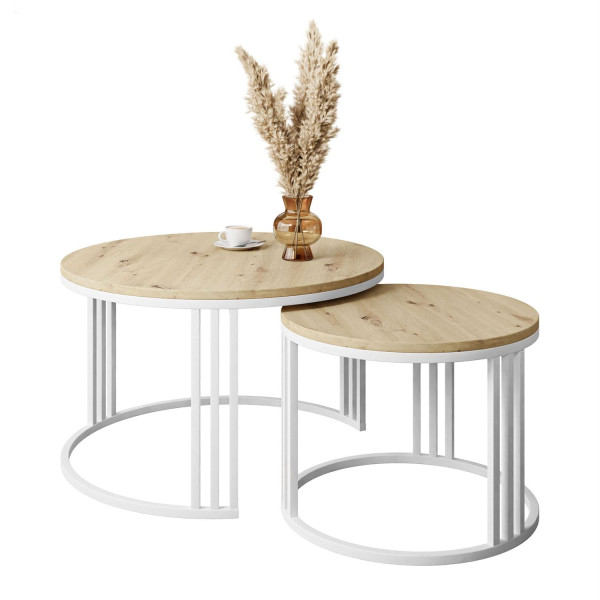 Stolik LORI 2w1 biały/dąb artisan 220885