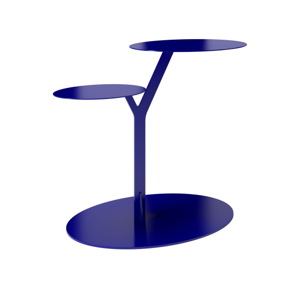 Stolik metalowy dwa blaty, kolor granat szlachetny 653470