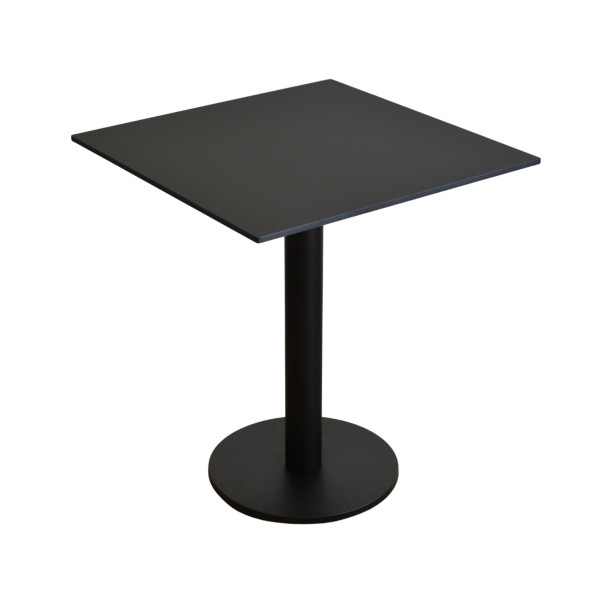 Stolik na balkon wodoodporny HPL 12mm 70x70cm Black Mat - noga okrągła 1084338
