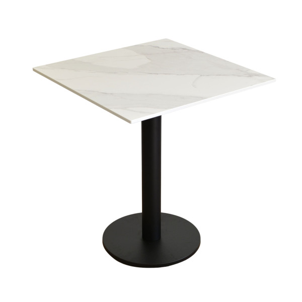 Stolik na balkon wodoodporny HPL 12mm 70x70cm Calacatta noga okrągła 1084313