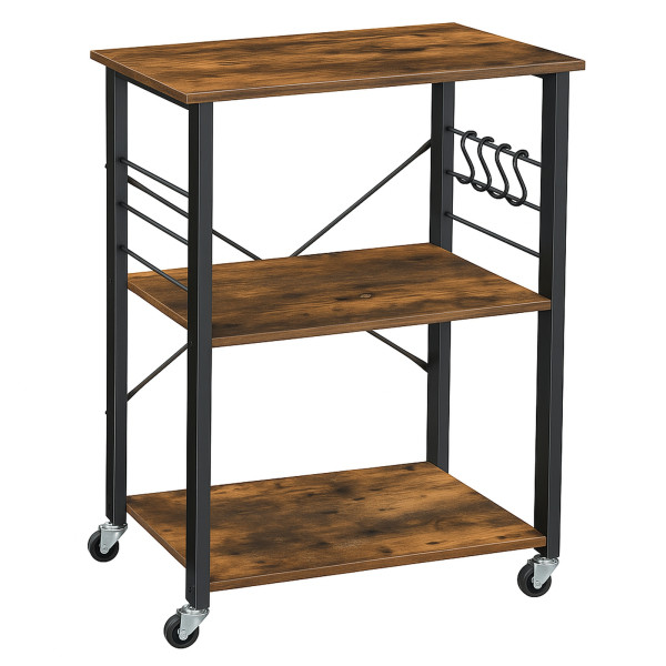 STOLIK na kółkach SZAFKA stół barowy PÓŁKA loft nowoczesne BEGRYF 60x40x90 716665