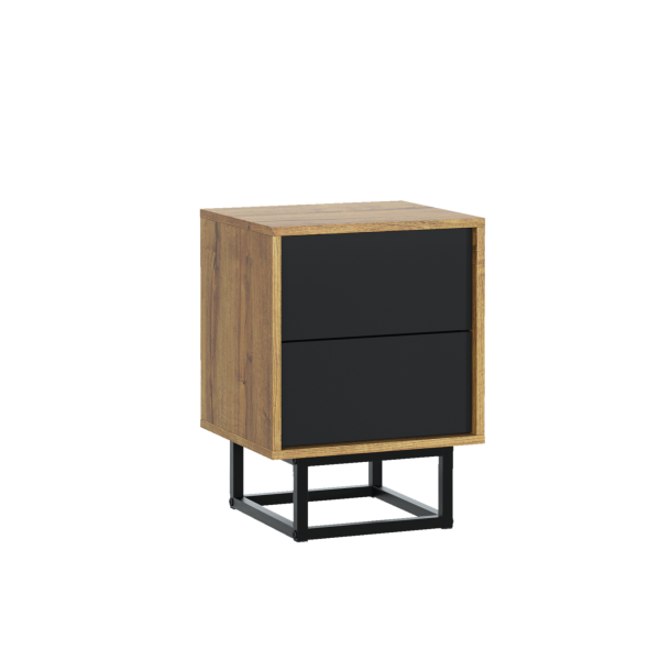 Stolik Nocny 55cm Loft ONE FURNITURE Laminat Dębowy & Czarny 202442