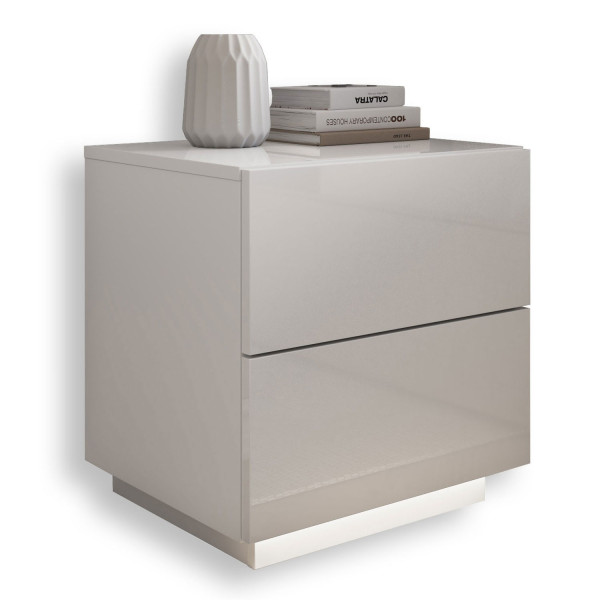 Stolik nocny LINA LUX biały połysk push open LED 96853