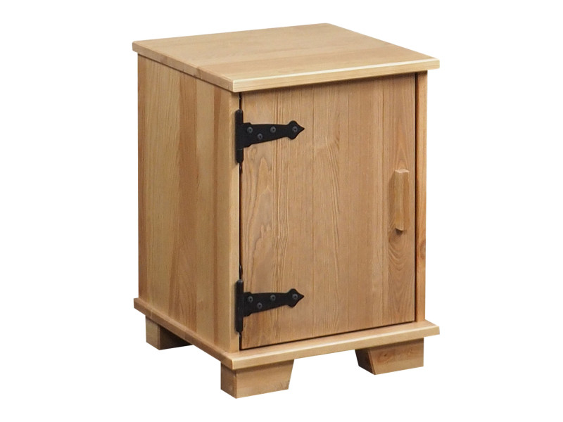 Stolik nocny Natural wood drewniany drzwi L, kolor dębowy 470354