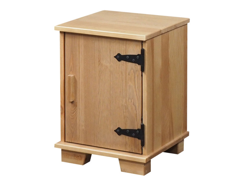 Stolik nocny Natural wood drewniany drzwi P, kolor dębowy 470355