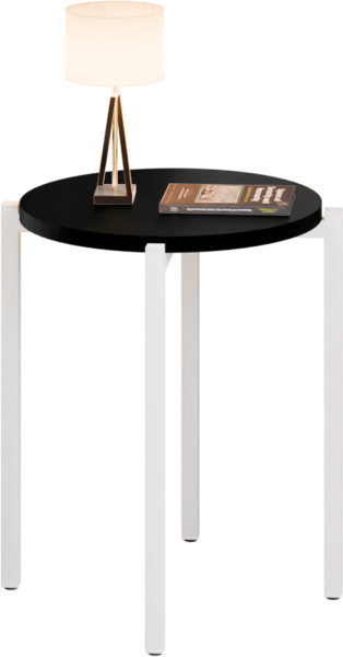 Stolik nocny okrągły loft 35x35x46 cm metalowy biały 996496