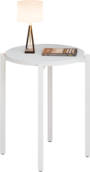 Stolik nocny okrągły loft 35x35x46 cm metalowy biały 996504