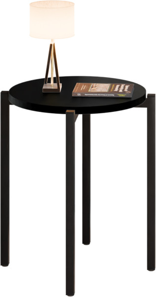 Stolik nocny okrągły loft 35x35x46 cm metalowy czarny 996493