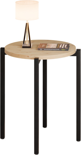 Stolik nocny okrągły loft 35x35x46 cm metalowy czarny 996494