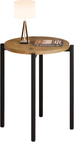 Stolik nocny okrągły loft 35x35x46 cm metalowy czarny 996501