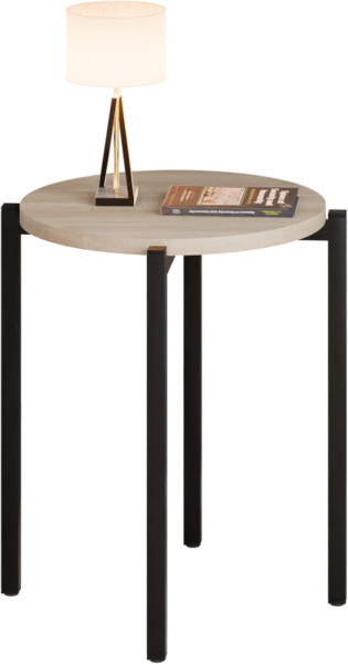Stolik nocny okrągły loft 35x35x46 cm metalowy czarny 996505