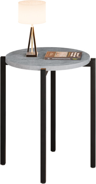 Stolik nocny okrągły loft 35x35x46 cm metalowy czarny 996506