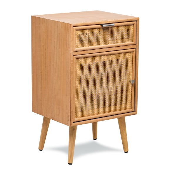 Stolik nocny rattanowy z 1 drzwiczką i 1 szufladą 72805