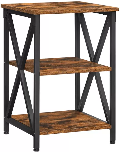Stolik nocny w stylu loft rustykalny brąz - Veska 643214