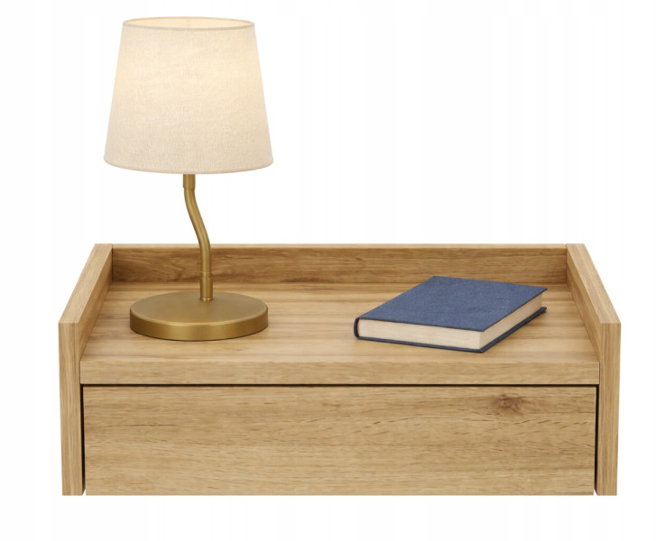 Stolik nocny wiszący NUVIA 45 dąb wotan szafka wisząca ścienna 45x35 925475