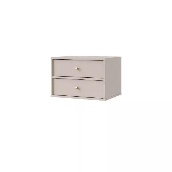 Stolik nocny z szufladami do sypialni Sakai 4 2S T801 Beżowy 716019