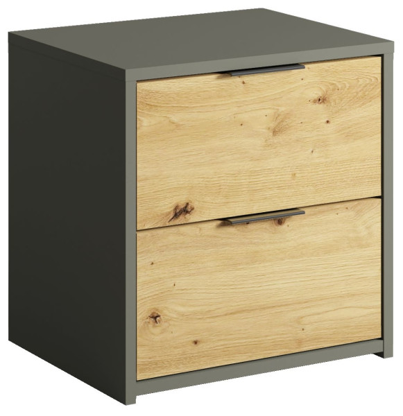 Stolik nocny z szufladami RUSTICA szary grafit 764627