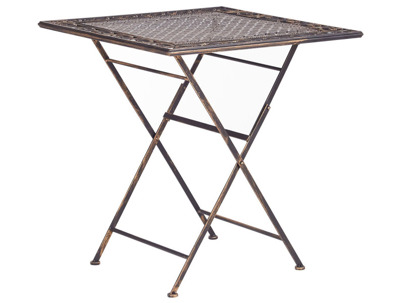 Stolik ogrodowy 70x70 cm składany czarny 115364