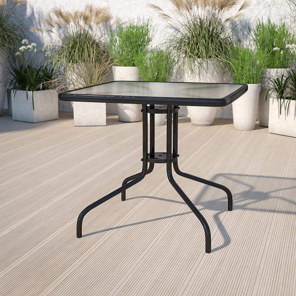 Stolik ogrodowy 80x80 cm na taras ogród balkon szkło hartowane 537545