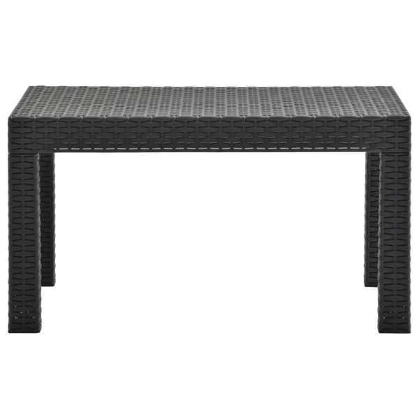 Stolik ogrodowy, antracytowy, 58x58x41 cm, rattan PP 630564