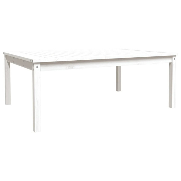 Stolik ogrodowy, biały, 121x82,5x45 cm, lite drewno sosnowe 630600