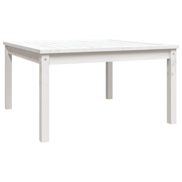 Stolik ogrodowy, biały, 82,5x82,5x45 cm, lite drewno sosnowe 630662