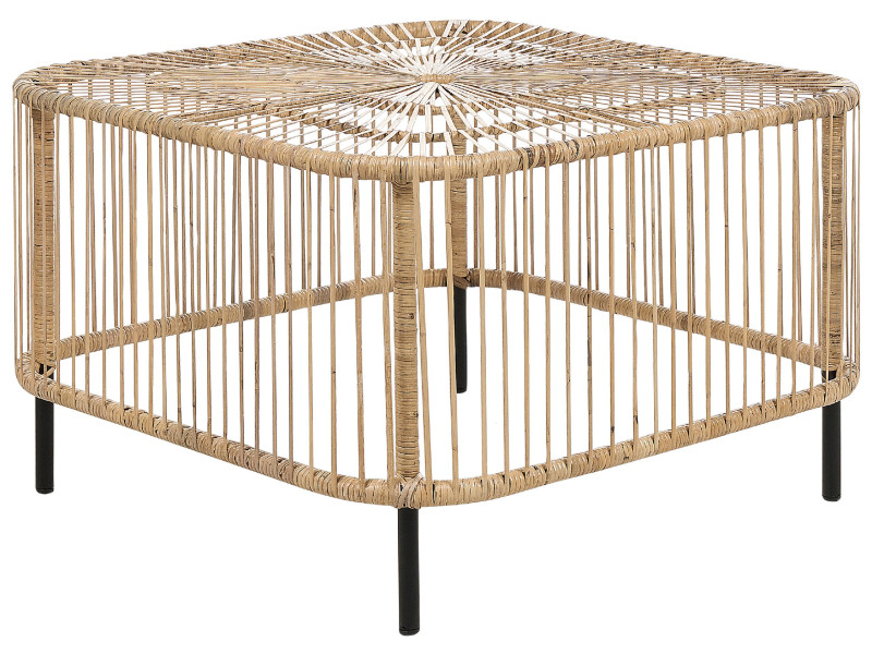 Stolik ogrodowy rattanowy 67x67 cm naturalny 300998