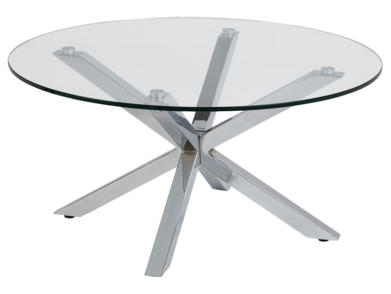 Stolik okrągły Heaven 82 cm szklany transparentny 49440