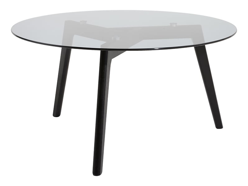 Stolik okrągły Liam 90 cm szklany z czarnym 724298