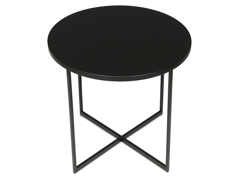 Stolik okrągły Reno 50 cm czarny 354876