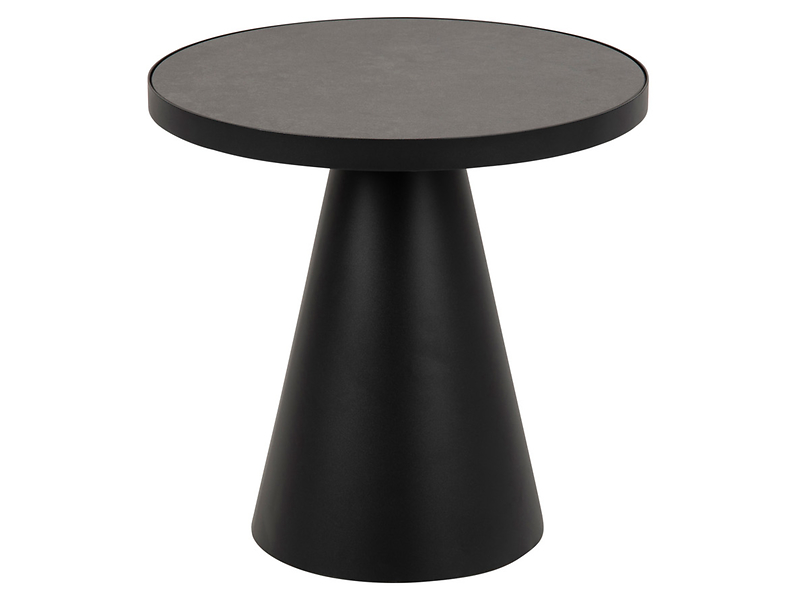 Stolik okrągły Soli 45 cm ceramika czarna 49545