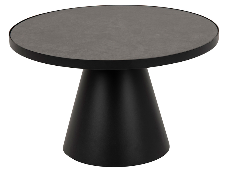 Stolik okrągły Soli 65 cm ceramika czarna 49477