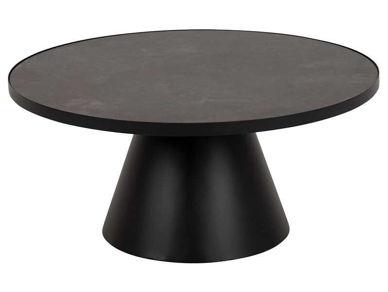 Stolik okrągły Soli 85 cm ceramika czarna 49983