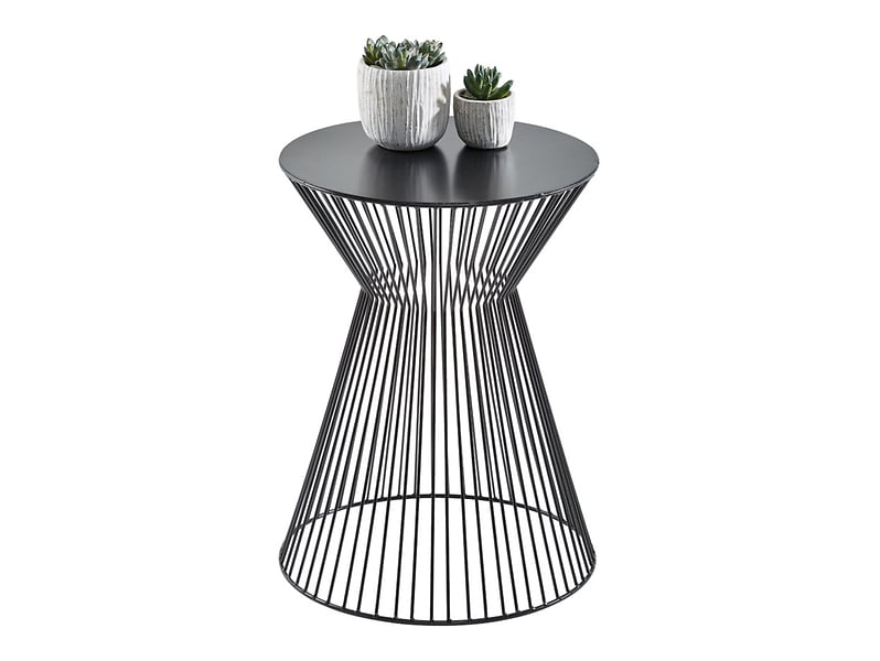 Stolik okrągłya Mara 46 cm metalowy czarny 714157