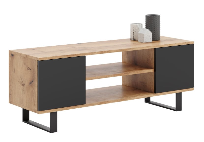 Stolik pod telewizor Focus loft dąb craft złoty / czarny 85663