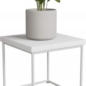 Stolik pomocniczy Druciany Kwietnik 20x20x20 Loft Biały+Biały Mat 925160 Stolik pomocniczy Druciany Kwietnik 20x20x20 Loft Biały+Biały Mat 925160