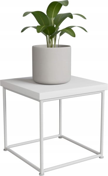 Stolik pomocniczy Druciany Kwietnik 20x20x20 Loft Biały+Biały Mat 925160