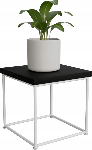 Stolik pomocniczy Druciany Kwietnik 20x20x20 Loft Biały+MiniPearl 925170