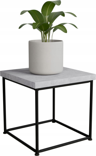 Stolik pomocniczy Druciany Kwietnik 20x20x20 Loft Czarny+Beton Jasny 925123