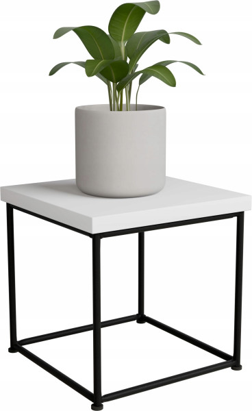 Stolik pomocniczy Druciany Kwietnik 20x20x20 Loft Czarny+Biały Mat 925151