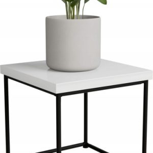 Stolik pomocniczy Druciany Kwietnik 20x20x20 Loft Czarny+Biały Połysk 925135 Stolik pomocniczy Druciany Kwietnik 20x20x20 Loft Czarny+Biały Połysk 925135