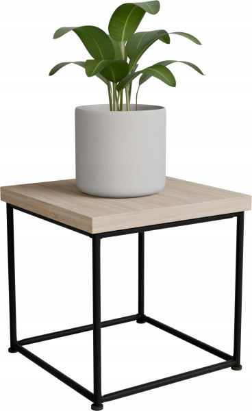 Stolik pomocniczy Druciany Kwietnik 20x20x20 Loft Czarny+Dąb Sonoma 925139