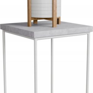 Stolik pomocniczy Druciany Kwietnik 20x20x30 Loft Biały+Beton Jasny 925171 Stolik pomocniczy Druciany Kwietnik 20x20x30 Loft Biały+Beton Jasny 925171