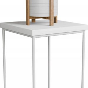 Stolik pomocniczy Druciany Kwietnik 20x20x30 Loft Biały+Biały Mat 925148 Stolik pomocniczy Druciany Kwietnik 20x20x30 Loft Biały+Biały Mat 925148