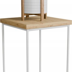 Stolik pomocniczy Druciany Kwietnik 20x20x30 Loft Biały+Dąb Artisan 925172 Stolik pomocniczy Druciany Kwietnik 20x20x30 Loft Biały+Dąb Artisan 925172