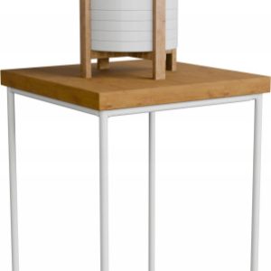 Stolik pomocniczy Druciany Kwietnik 20x20x30 Loft Biały+Dąb Lancelot 925143 Stolik pomocniczy Druciany Kwietnik 20x20x30 Loft Biały+Dąb Lancelot 925143
