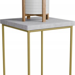 Stolik pomocniczy Druciany Kwietnik 20x20x30 Loft Złoty+Beton Jasny 925124 Stolik pomocniczy Druciany Kwietnik 20x20x30 Loft Złoty+Beton Jasny 925124