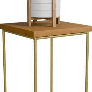 Stolik pomocniczy Druciany Kwietnik 20x20x30 Loft Złoty+Dąb Lancelot 925126 Stolik pomocniczy Druciany Kwietnik 20x20x30 Loft Złoty+Dąb Lancelot 925126