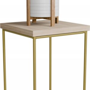 Stolik pomocniczy Druciany Kwietnik 20x20x30 Loft Złoty+Dąb Sonoma 925134 Stolik pomocniczy Druciany Kwietnik 20x20x30 Loft Złoty+Dąb Sonoma 925134