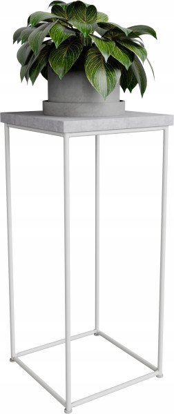 Stolik pomocniczy Druciany Kwietnik 20x20x40 Loft Biały+Beton Jasny 925159